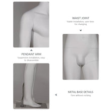 Load image into Gallery viewer, Jelimate Clothing Store Matte Gray Male Mannequin Full Body,Fiberglass Mannequin Male Body Bottom Leg,Window Display Business Model Clothing Dress Form
