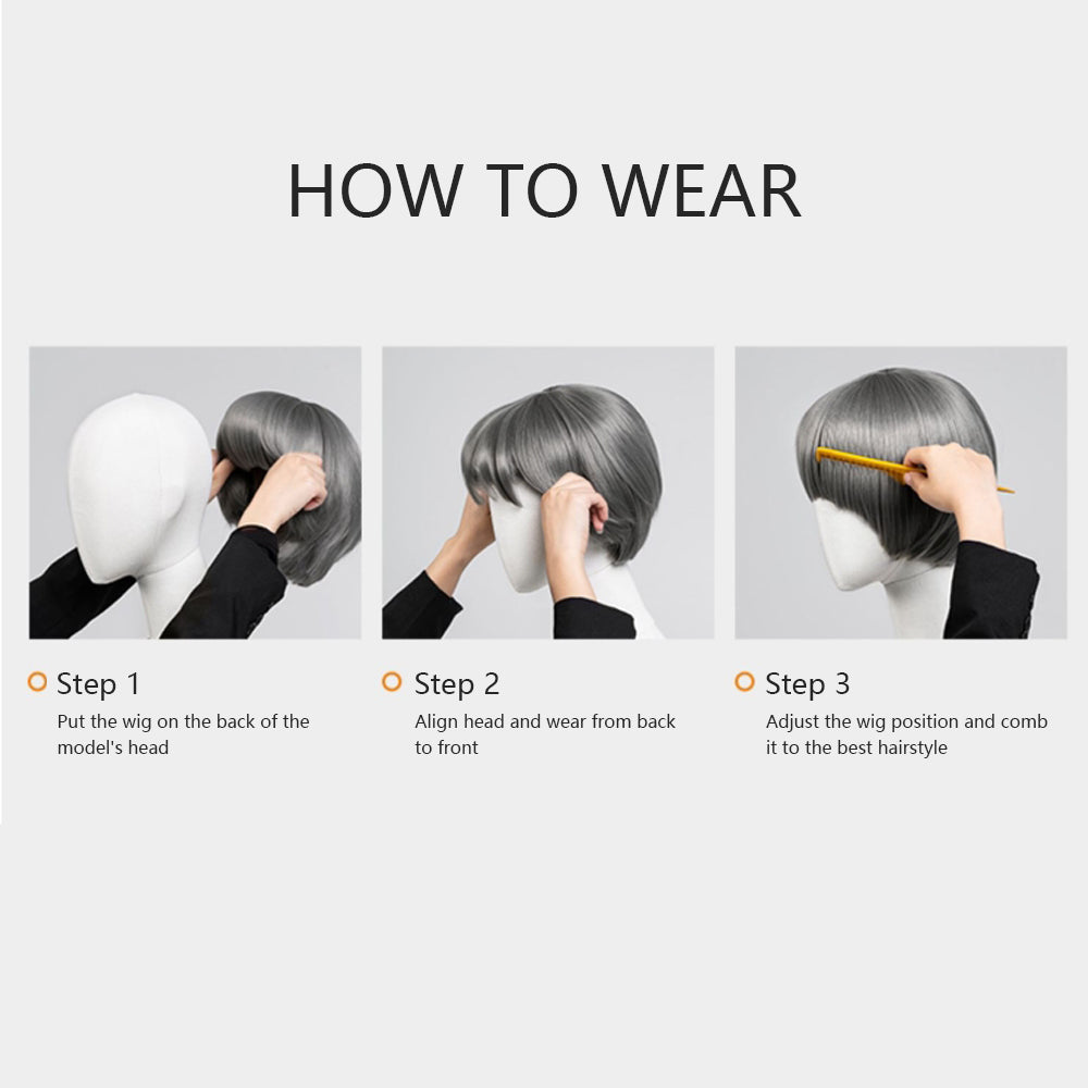 Jelimate Luxury Female BoBo Wigs,Candy-Colored Bangs Short Straight Hair,Women Hair for Clothing Store Mannequin Head Decoration,Clothing Dress Form With Wigs