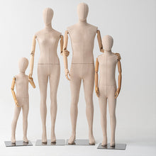 Load image into Gallery viewer, Jelimate Luxury Male Kid Female Velvet Mannequin Full Body with Wooden Arms,Window Display Dress Form Brand Model,Manikin Head Display Dummy
