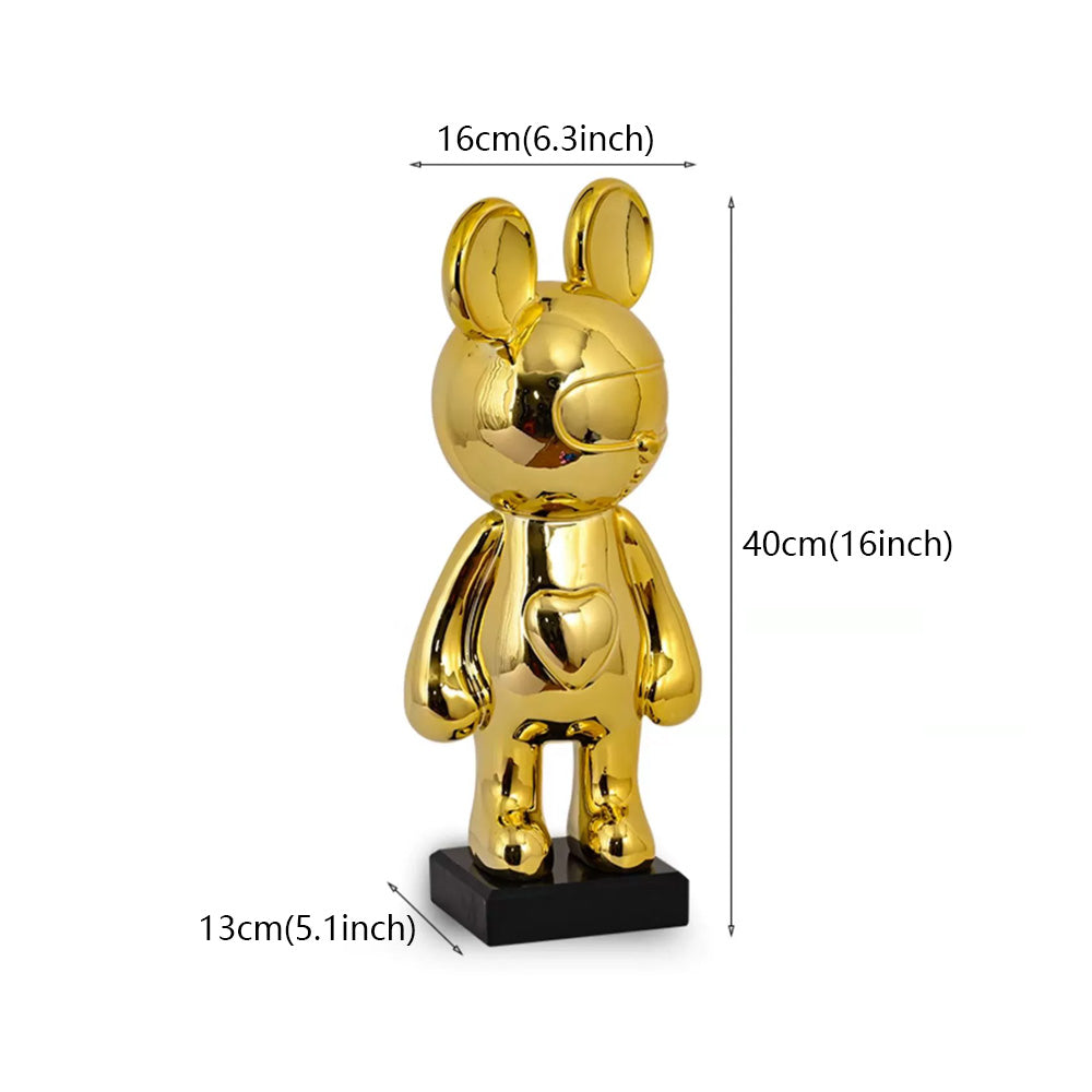 Jelimate Light Luxury Electroplated Rabbit Statue Living Room Entrance Office Home Decoration Rabbit Sculpture Ornaments Resin Animal Ornaments