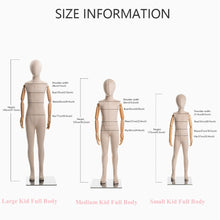 Load image into Gallery viewer, Jelimate Luxury Male Kid Female Velvet Mannequin Full Body with Wooden Arms,Window Display Dress Form Brand Model,Manikin Head Display Dummy
