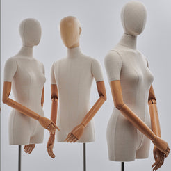 Jelimate Luxury Black White Grey Female Mannequin Torso Silver Gold Arms,Half Body Painting Mannequin Display Dummy,Wedding Dress Clothing Display Dress Form