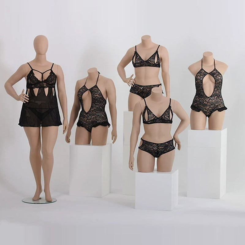 Jelimate Full Body Female Plus Size Mannequin,Half Body Women Plus Size Dress Form Model,Big Breast Lingerie Swimsuit Pant Bikini Underwear Mannequin
