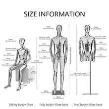 Load image into Gallery viewer, Jelimate Luxury Mirror Silver Gold Male Mannequin Full Body Dress Form,Window Display Men Mannequin Torso Stand,Clothing Dress Form Mannequin Body Form
