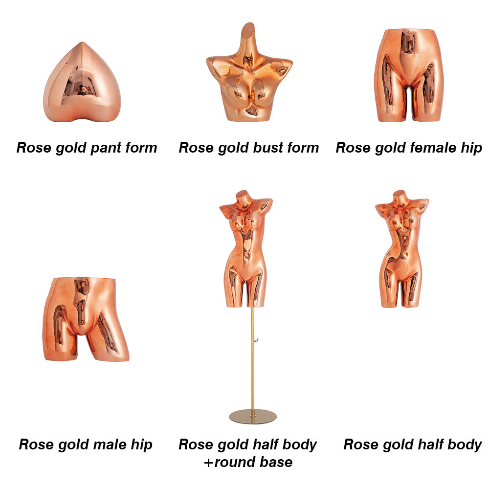 Jelimate Luxury Electroplated Rose Gold Silver Gold Underwear Mannequin,Lingerie Store Mannequin Hip/Pant/Body/Bust Form,Bikini Briefs Bra Display Dress Form