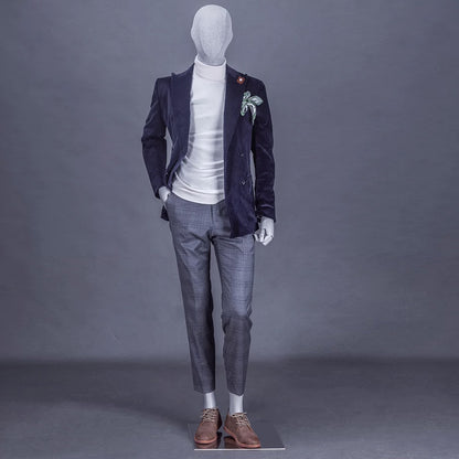 Jelimate Clothing Store Fiberglass Gray Male Full Body Mannequin,Fashion Window Display Men Display Model,Linen Fabric in Upper Body Painted in Lower Body,Men Suit Mannequin Clothing Display Dress Form