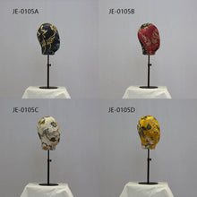 Load image into Gallery viewer, Jelimate Printed Fabric Mannequin Head Stand,Wig Head Dress Form Hat Display Head,Wood Mannequin Hand for Jewelry Display

