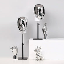 Lade das Bild in den Galerie-Viewer, Jelimate Luxury Gold Silver Mannequin Head Form,Wig Head Mannequin Hand Stand,Window Display Dummy Head Dress Form Manikin
