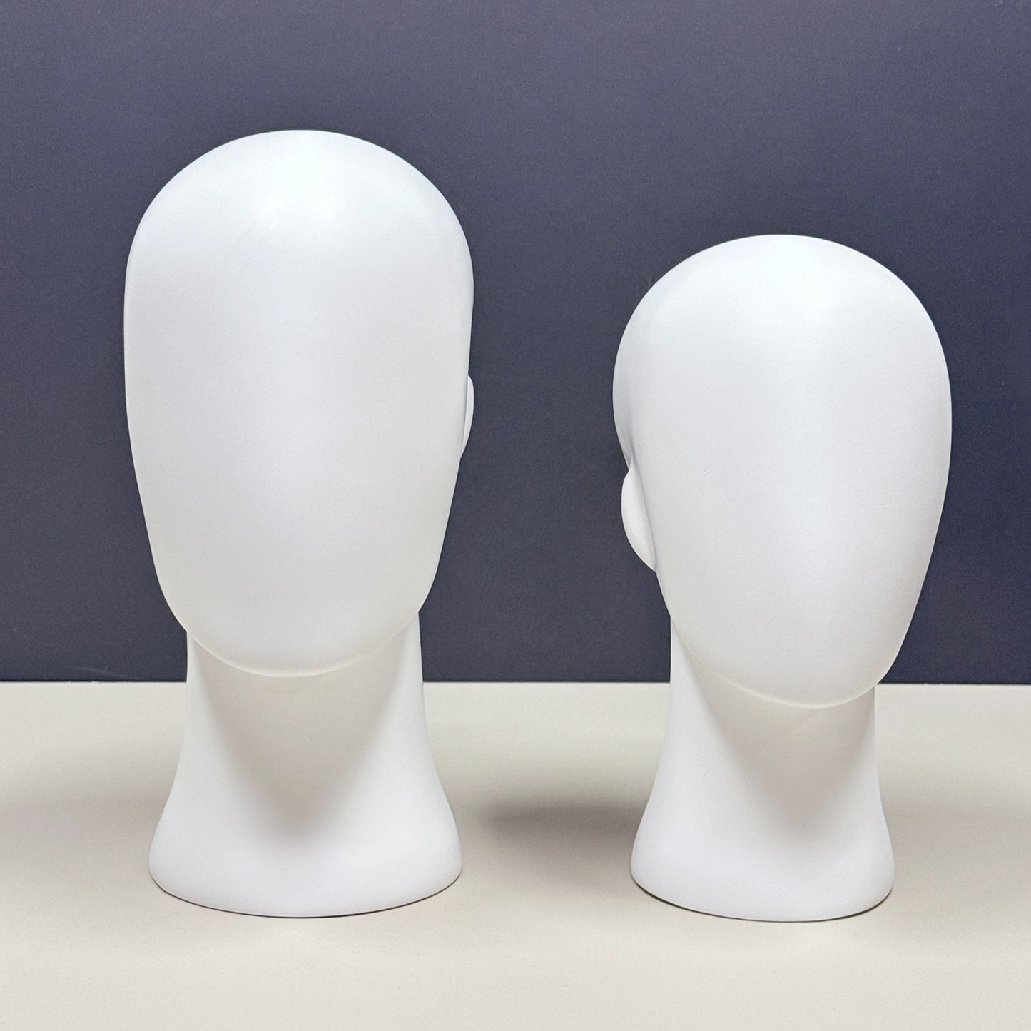 Jelimate Abstract Male/Female Mannequin Head Dress Form,Faceless Fiberglass White Mannequin Head Manikin,Headphone Sunglasses Hat Display Head Model,Realistic Mannequin Head Form Wig Display Stand