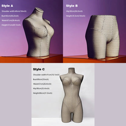 Jelimate Supporto per manichino in lino femminile per metà corpo per adulti, manichino per esposizione di abiti, torso, forma di vestito, rivestimento in tessuto per vetrina da donna, modello manichino