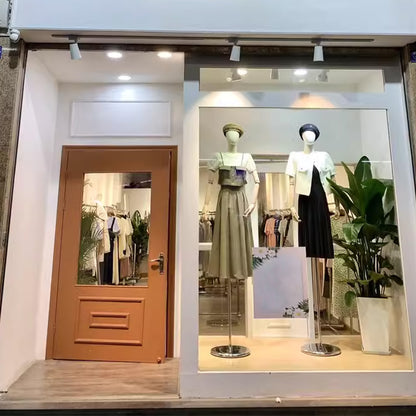 Jelimate Clothing Shop Female Display Mannequin Torso With Wheeled Base,Beige Dress Form Wide Shoulder Model,Window Display Women Dress Form Torso