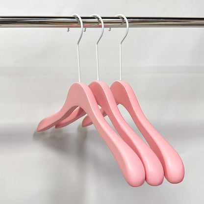 Jelimate Clothing Shop Pink Wooden Hanger Non Slip Luxury Clothing Hanger,Wedding Dress Shirt Coat Pant Trouser Bottom Clip Hanger With Long White Hook Wood Hanger