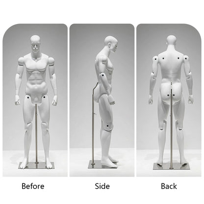 Jelimate High Quality Male Female Flexible Mannequin Full Body Model,Clothing Store Movable Joints Robot Mannequin,Clothing Display Dress Form Model