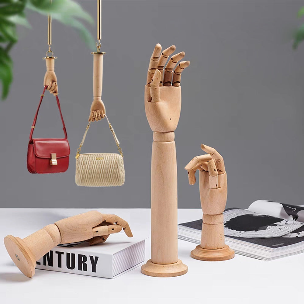 Jelimate Female Wall Mounted Wooden Mannequin Hand,Jewelry Ring Bag Display Hand Mannequin,Clothing Store Window Decoration Hand Model Props