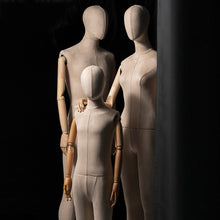 Load image into Gallery viewer, Jelimate Luxury Male Kid Female Velvet Mannequin Full Body with Wooden Arms,Window Display Dress Form Brand Model,Manikin Head Display Dummy
