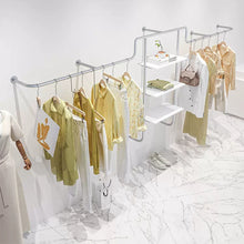 Load image into Gallery viewer, Jelimate Boutique Metal Clothing Rack Wall Clothing Shelf 350cm Garment Display Rack Hanging Clothes Rack Clothing Storage Rack Display Clothing Hanger JE276

