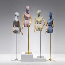 Lade das Bild in den Galerie-Viewer, Jelimate Window Shop Display Mannequin Female Body,Colorful Velvet Mannequin Torso Stand,Sexy Waist Clothing Display Dress Form Manikin Head
