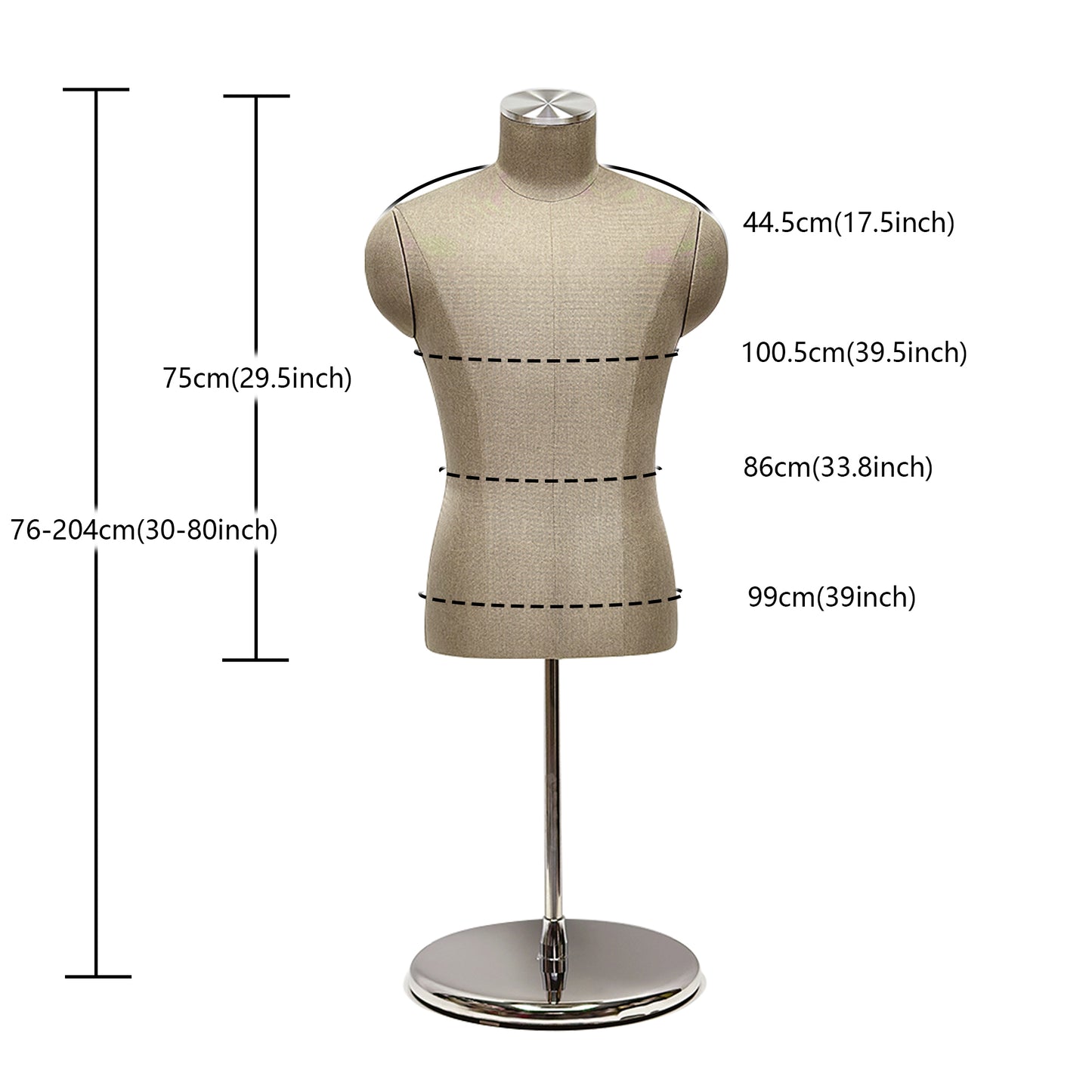 Jelimate Luxury Gray Men Half Body Mannequin,Male Dress Form Suit Display Mannequin Torso,Clothing Store Tabletop Mannequin Dummy Male Display Model