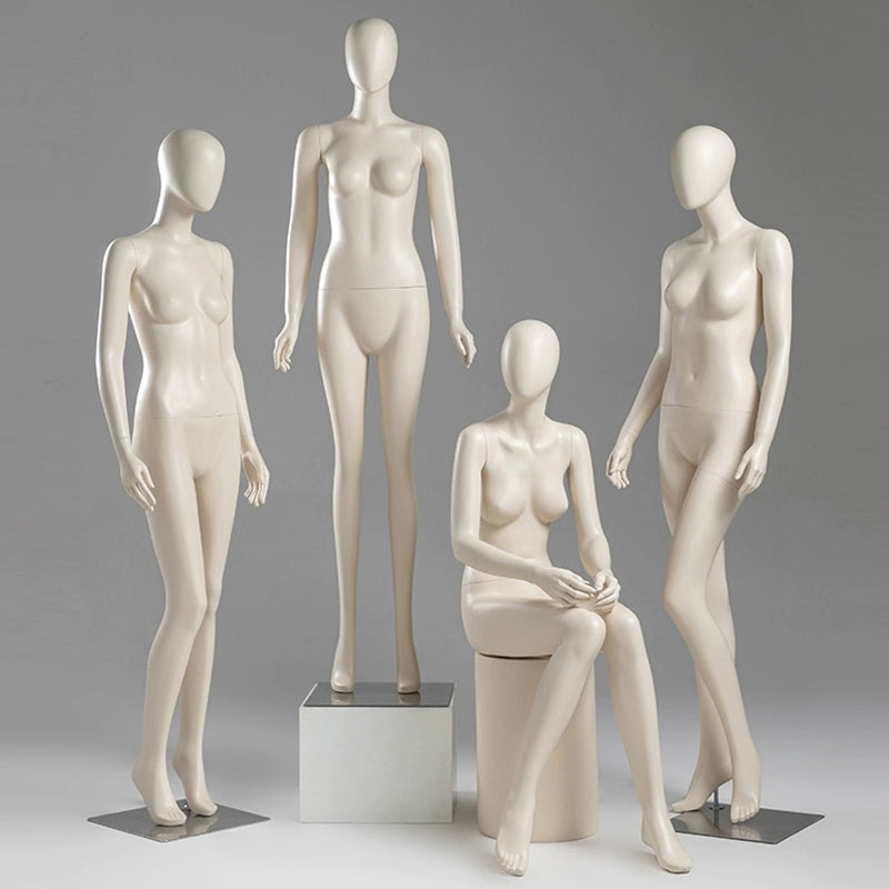 Jelimate Adult Female Sitting Standing Pose Beige Mannequin Full Body,Women Dress Form Beige Dress Form Mannequin,Window Dress Form Clothing Display Model