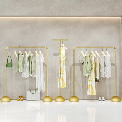 Jelimate Luxury Gold Clothes Display Stand,Dress Display Shelves for Clothing Hanging Rack,Wall Mounted Display Clothing Shelf Rack,Golden Clothing Rack Stand