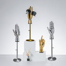 Load image into Gallery viewer, Jelimate Silver Gold Mannequin Hand Form,Plate Chrome Golden Hand Mannequin Stand,Sunglasses Hat Jewelry Display Hand Model
