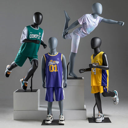 Jelimate Luxury Girl Boy Teenage Sport Mannequin Full Body,Running Posing Athletic Dummy Dress Form,Kid Clothing Display Model Props Baby Mannequin