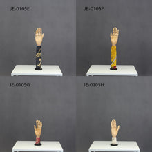 Load image into Gallery viewer, Jelimate Printed Fabric Mannequin Head Stand,Wig Head Dress Form Hat Display Head,Wood Mannequin Hand for Jewelry Display
