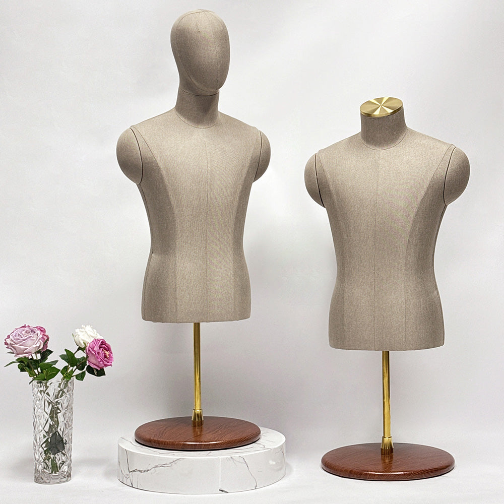 JELIMATE Adult Female/Male Mannequin Torso For Desktop,Female/Male Upper Torso Mannequin With Base Tabletop Dress Form,Countertop Male Dummy Mannequin Clothing Store Shirt Suit Display Model