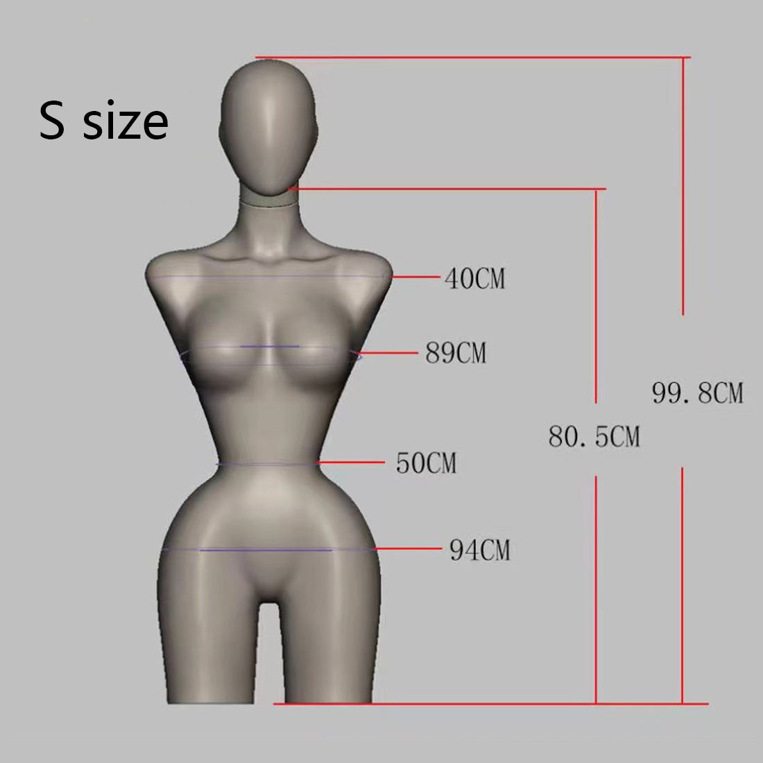 Jelimate Elegant S-Shape Satin Female Half Body Mannequin,Adjustable Women Dress form Torso, Clothing Model Props,Lady Display Form with Metal Base