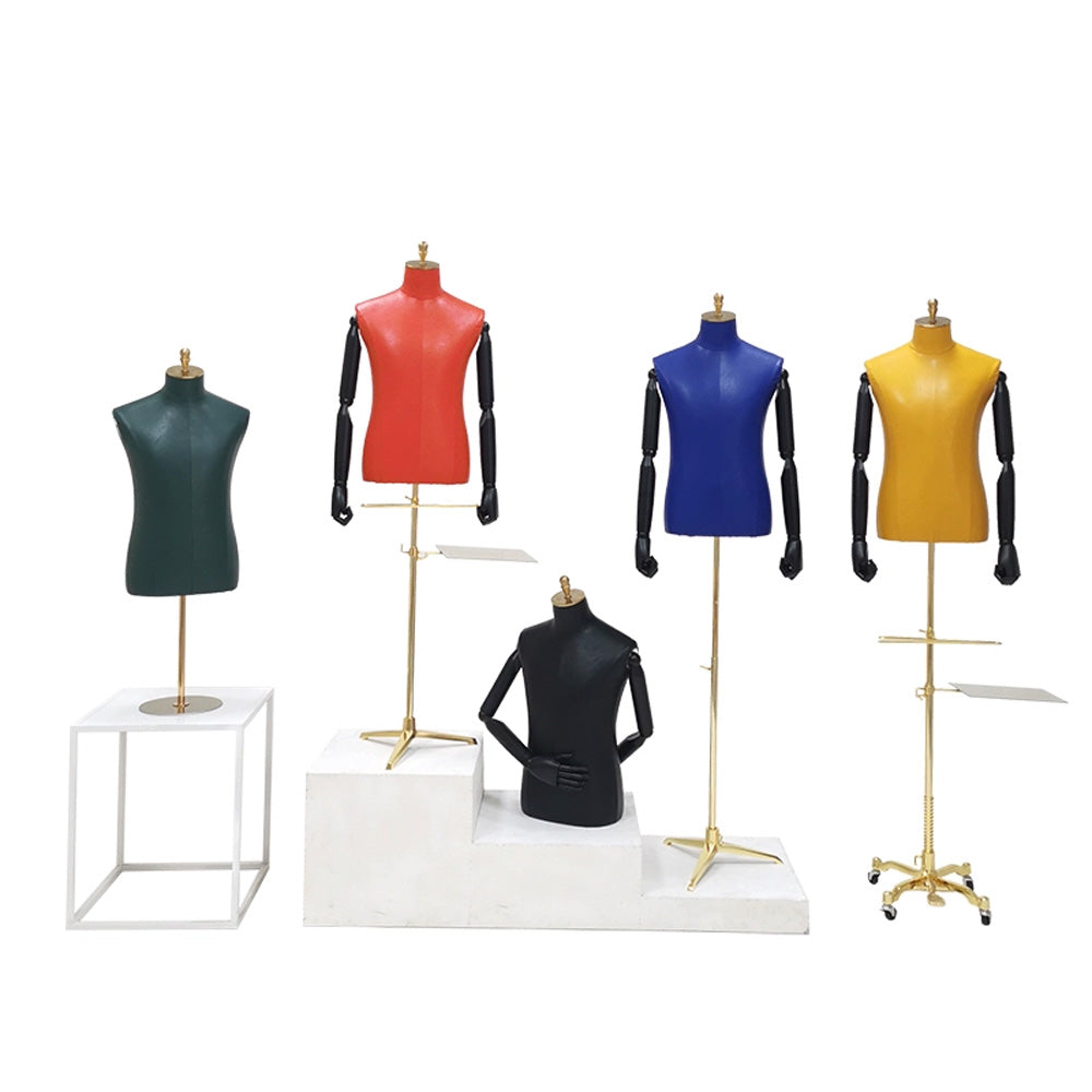 Jelimate Clothing Store Headless Male Mannequin Torso,Colorful Men Leather Mannequin for Pant/Suit Display,Leather Dress Form Clothing Display Model