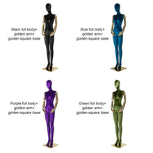 Load image into Gallery viewer, Jelimate Luxury Colorful Velvet Mannequin Torso,Female Mannequin Full Body Half Body Dress Form for Clothing Display Bust Model,Gold Arms Manikin Head For Wigs

