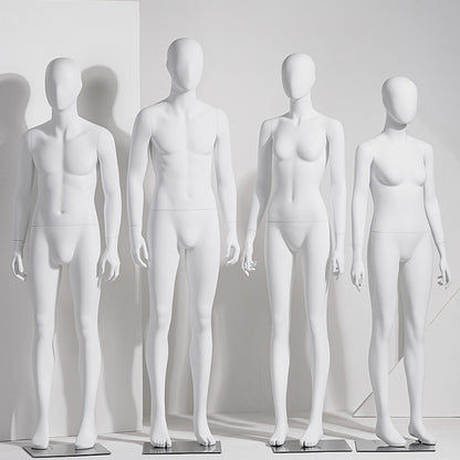 Jelimate High Quality Teenage Male Female Full Body Mannequin,Clothing Shop White Dress Form Model,Window Dress Form Dummy Clothing Display Model