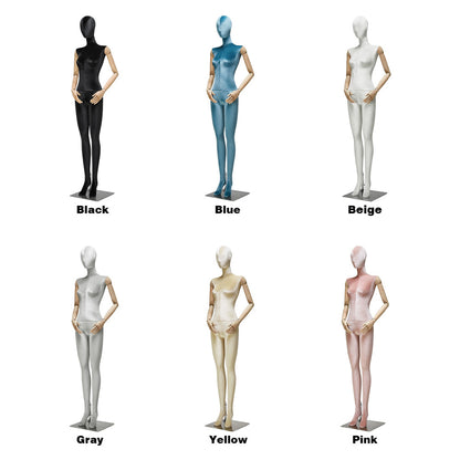 Jelimate Luxury Female Mannequin Full Body Half Body Dress Form Model,Colorful Velvet Mannequin Torso With Wooden Arms,Clothing Store Window Display Mannequin Retail Clothing Mannequin