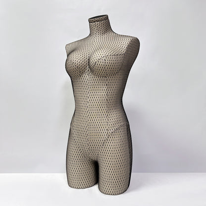 Jelimate Supporto per manichino in lino femminile per metà corpo per adulti, manichino per esposizione di abiti, torso, forma di vestito, rivestimento in tessuto per vetrina da donna, modello manichino