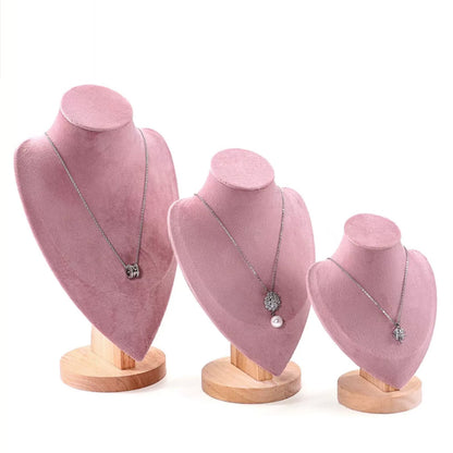 Jelimate High End Pink Velvet Necklace Display Bust,Luxury Jewellery Stand Jewelry Display Bust Necklace Holder,Jewelry Store Jewelry Display Stand