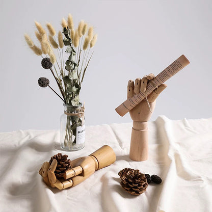 Jelimate Vintage Female Male Mannequin Hand Wooden Hands,Left Right Hand Model Wood Mannequin Hand,Movable Human Artist Manikin Hand,Shop Home Decor Gloves Ring Jewelry Display Hand Form