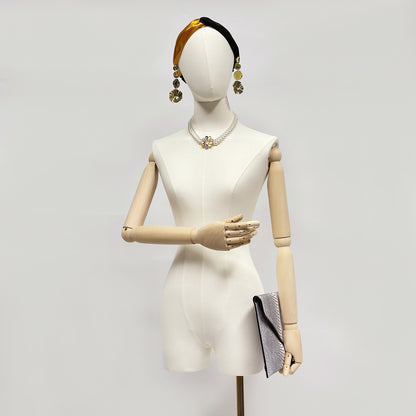 Maniquí de mujer de medio cuerpo de tamaño adulto de Jelimate, maniquí de exhibición de ropa, maniquí de torso, maniquí de mujer con cubierta de tela para escaparate