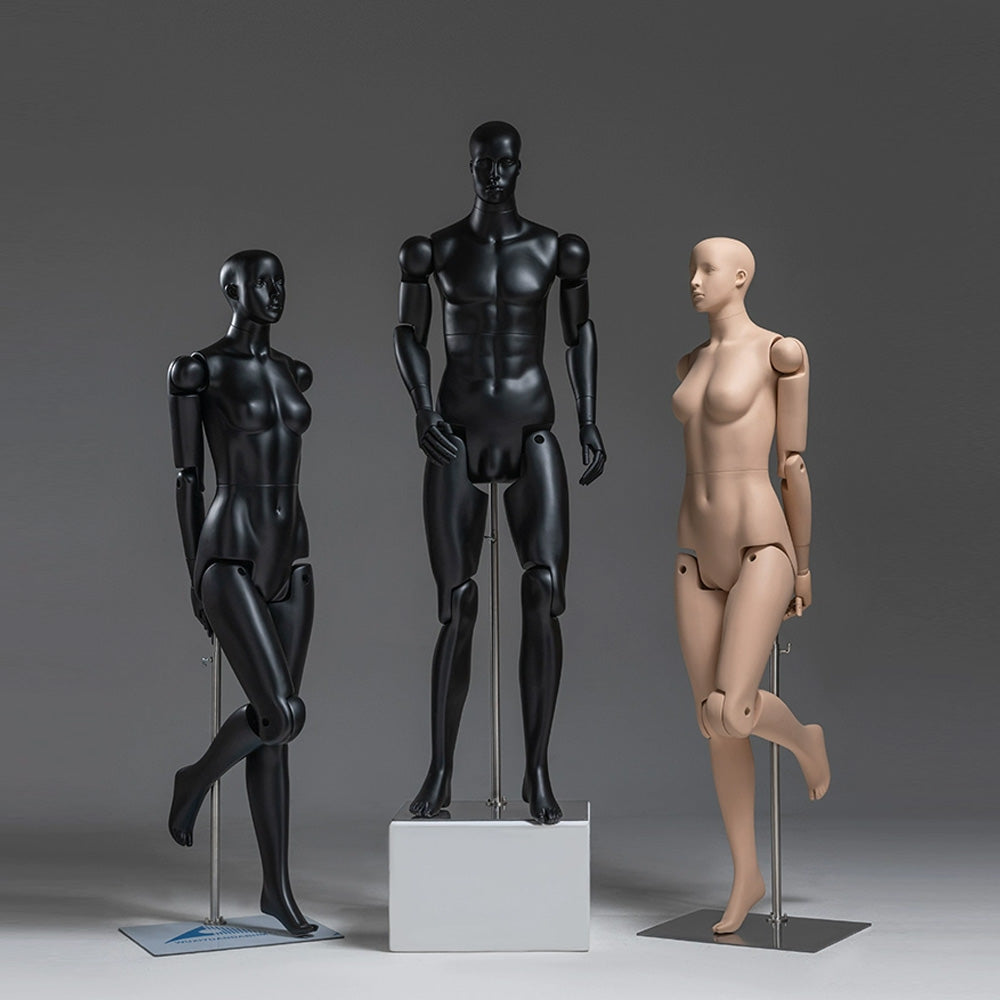 Jelimate High Quality Male Female Flexible Mannequin Full Body Model,Clothing Store Movable Joints Robot Mannequin,Clothing Display Dress Form Model