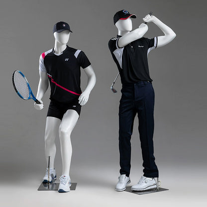 Jelimate High Quality Male Female Full Body Mannequin,Fiberglass Tennis Golf Playing Sport Mannequin,Window Display Clothing Dress Form Athletic Model