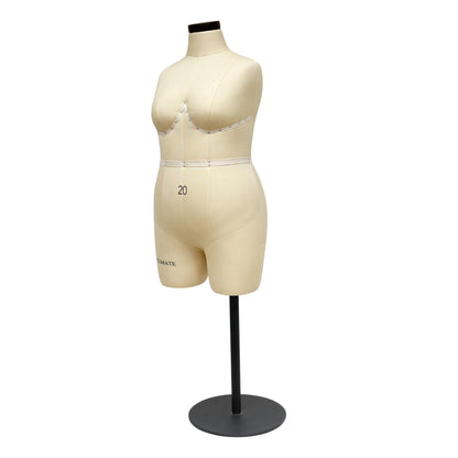 Jelimate Female Half Scale Dress Form,1:2 Miniature Dress Form For Sewing Mannequin Dressmaker Dummy,1/2 Scale Tailor Dress Form Mannequin for Draping,Size 20 Mini Female Plus Size Mannequin With Black Base