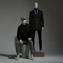 Load image into Gallery viewer, Jelimate Clothing Store Matte Gray Male Mannequin Full Body,Fiberglass Mannequin Male Body Bottom Leg,Window Display Business Model Clothing Dress Form
