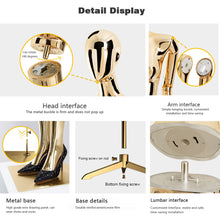 Load image into Gallery viewer, Jelimate Luxury Chrome Gold Standing Sitting Female Mannequin Full Body,Half Body Women Torso Dress Form,Wedding Dress Clothing Display Dress Form
