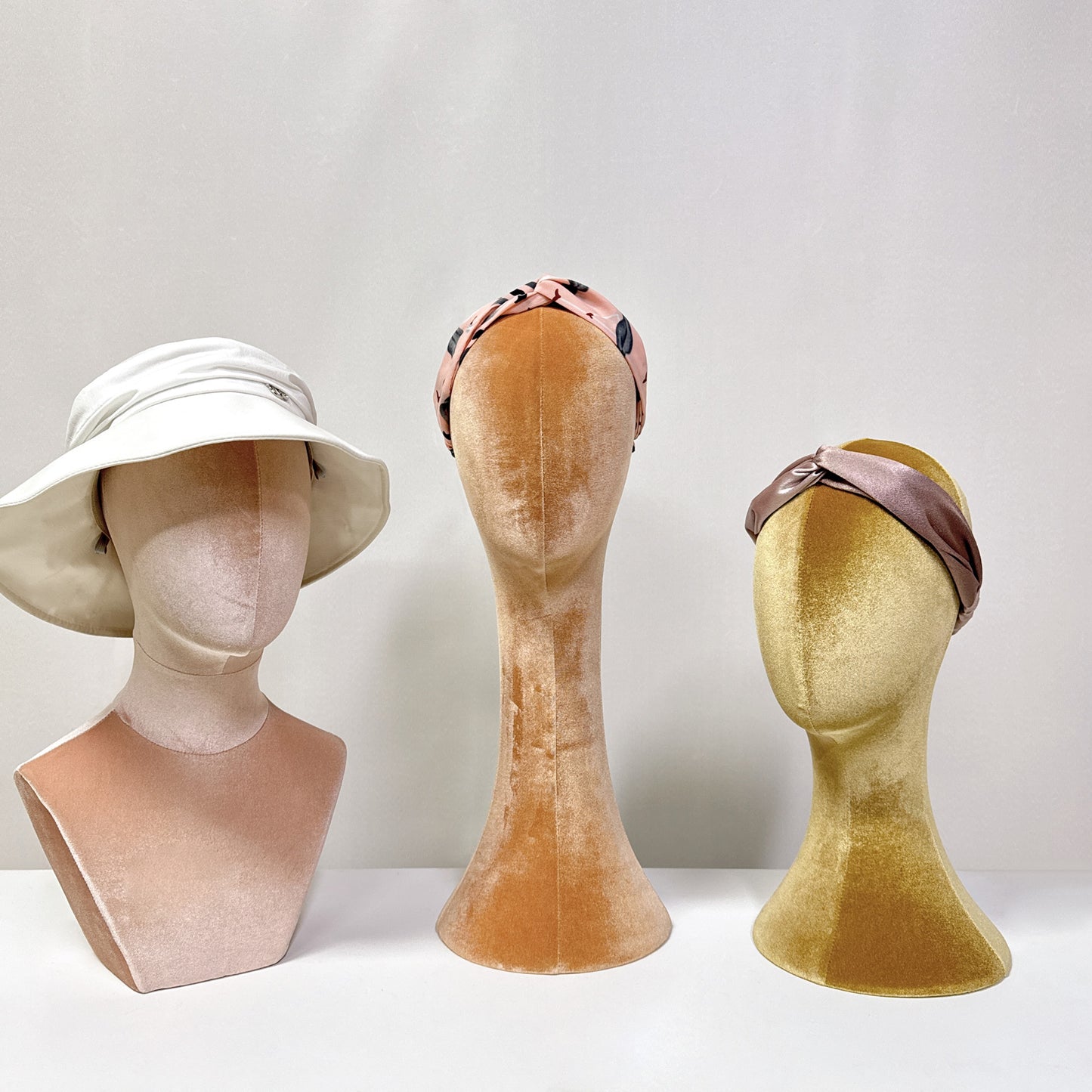 Jelimate Fully Pinnable Female Velvet Mannequin Head Manikin,Wig Head Dress Form Hat Display Stand,Headband Sunglasses Jewelry Display Head Model