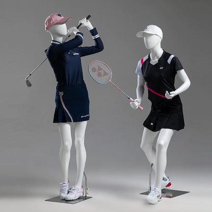 Jelimate High Quality Male Female Full Body Mannequin,Fiberglass Tennis Golf Playing Sport Mannequin,Window Display Clothing Dress Form Athletic Model