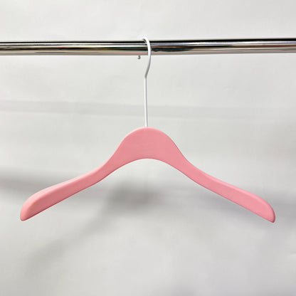 Jelimate Clothing Shop Pink Wooden Hanger Non Slip Luxury Clothing Hanger,Wedding Dress Shirt Coat Pant Trouser Bottom Clip Hanger With Long White Hook Wood Hanger