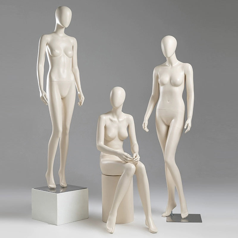 Jelimate Adult Female Sitting Standing Pose Beige Mannequin Full Body,Women Dress Form Beige Dress Form Mannequin,Window Dress Form Clothing Display Model