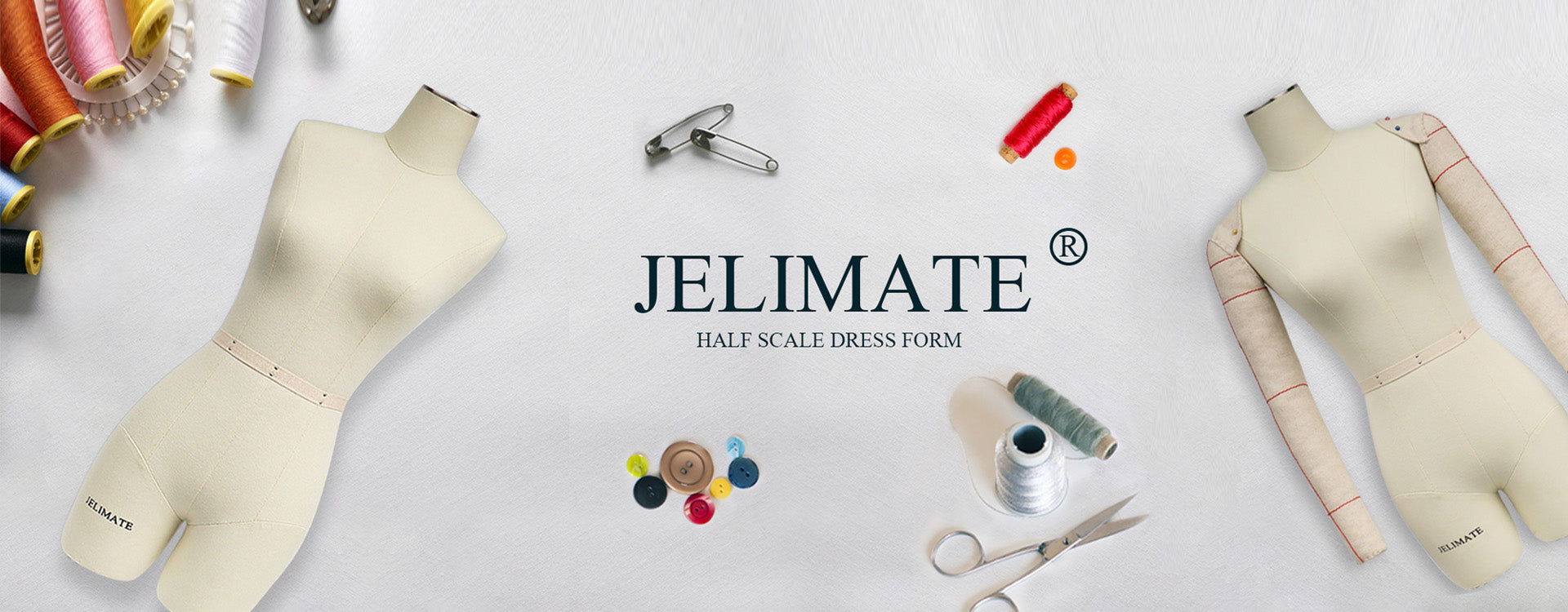 JELIMATE Female Half Scale Dress Form for Designers | Miniature Sewing Mannequin（Size 4）