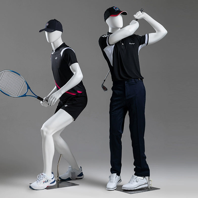 Jelimate High Quality Male Female Full Body Mannequin,Fiberglass Tennis Golf Playing Sport Mannequin,Window Display Clothing Dress Form Athletic Model