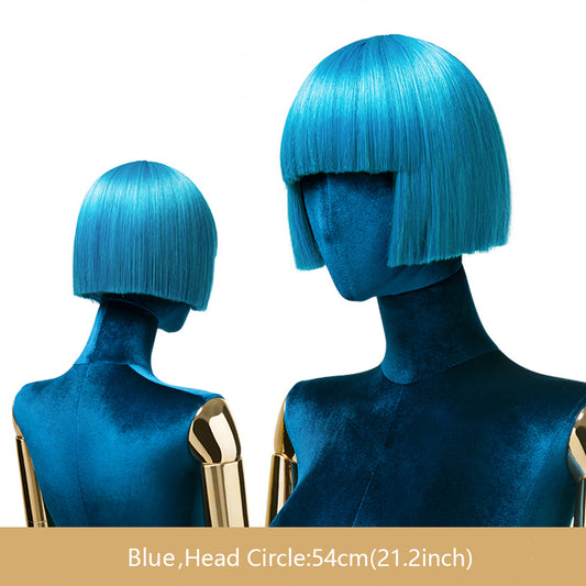 Jelimate Colorful Female BoBo Wigs for Mannequin Head,Short Hair With Bangs Mannequin Decoration Wigs,Clothing Store Female Dress Form Mannequin With Wigs