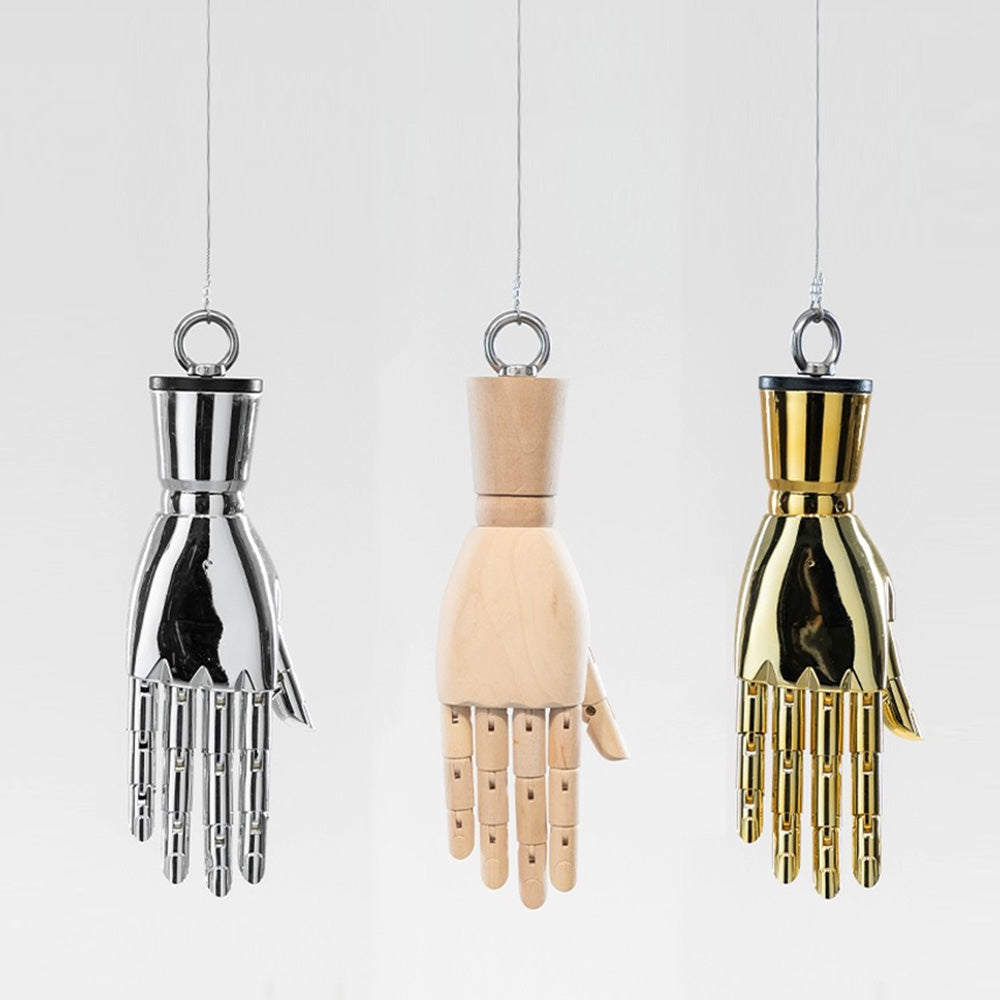 Jelimate Clothing Store Hanging Mannequin Hand Stand,Window Display Gold Silver Mannequin Hand Wall,Ring Display Hand Model Bag Rack Jewelry Display Stand